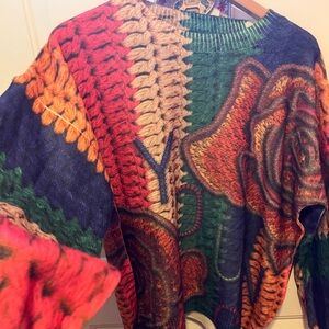 Last one! Colorful Digital Rose Pattern Light Weight Sweater
